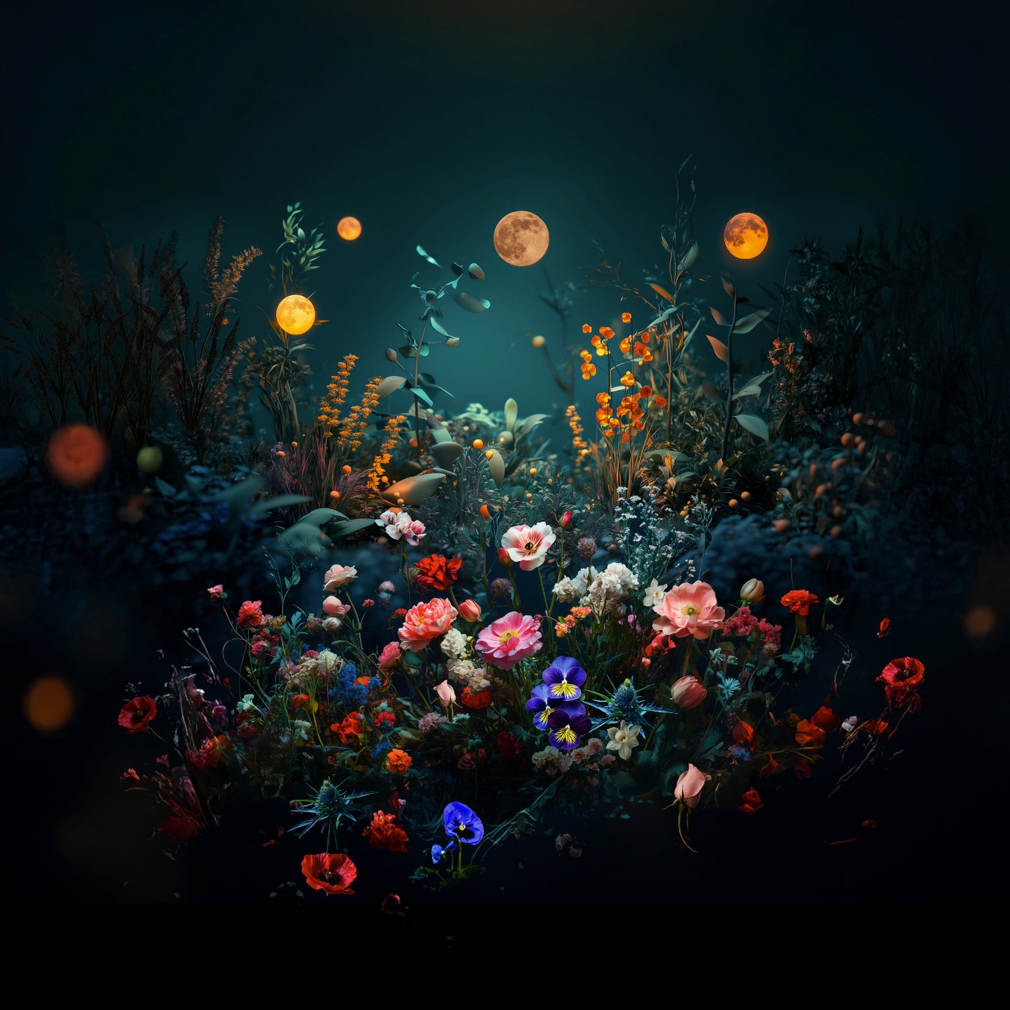 Three Moons, from the portfolio Night Gardens