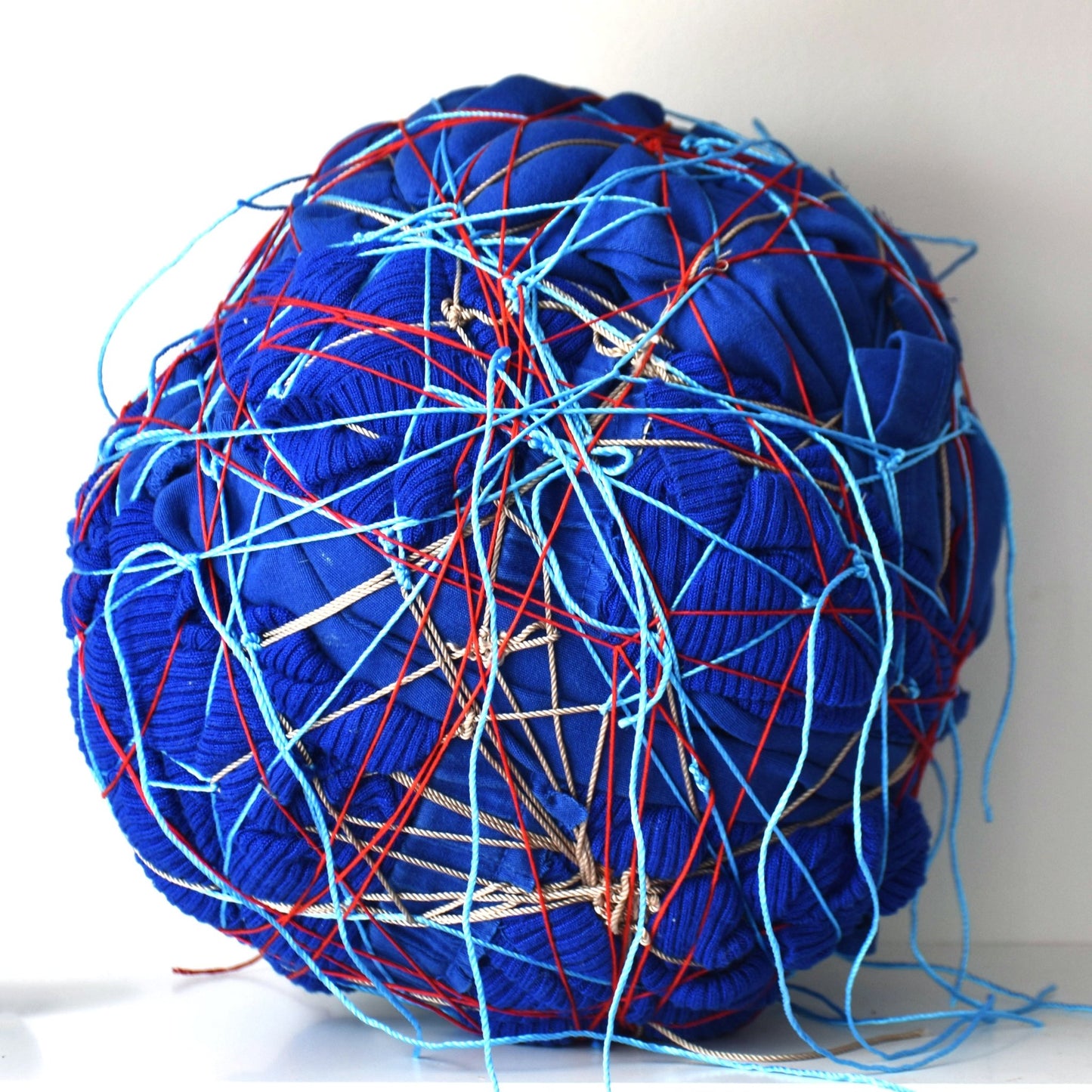 mary mattingly, artist, contemporary art, soft sculpture, hand crafted, cobalt blue, blues