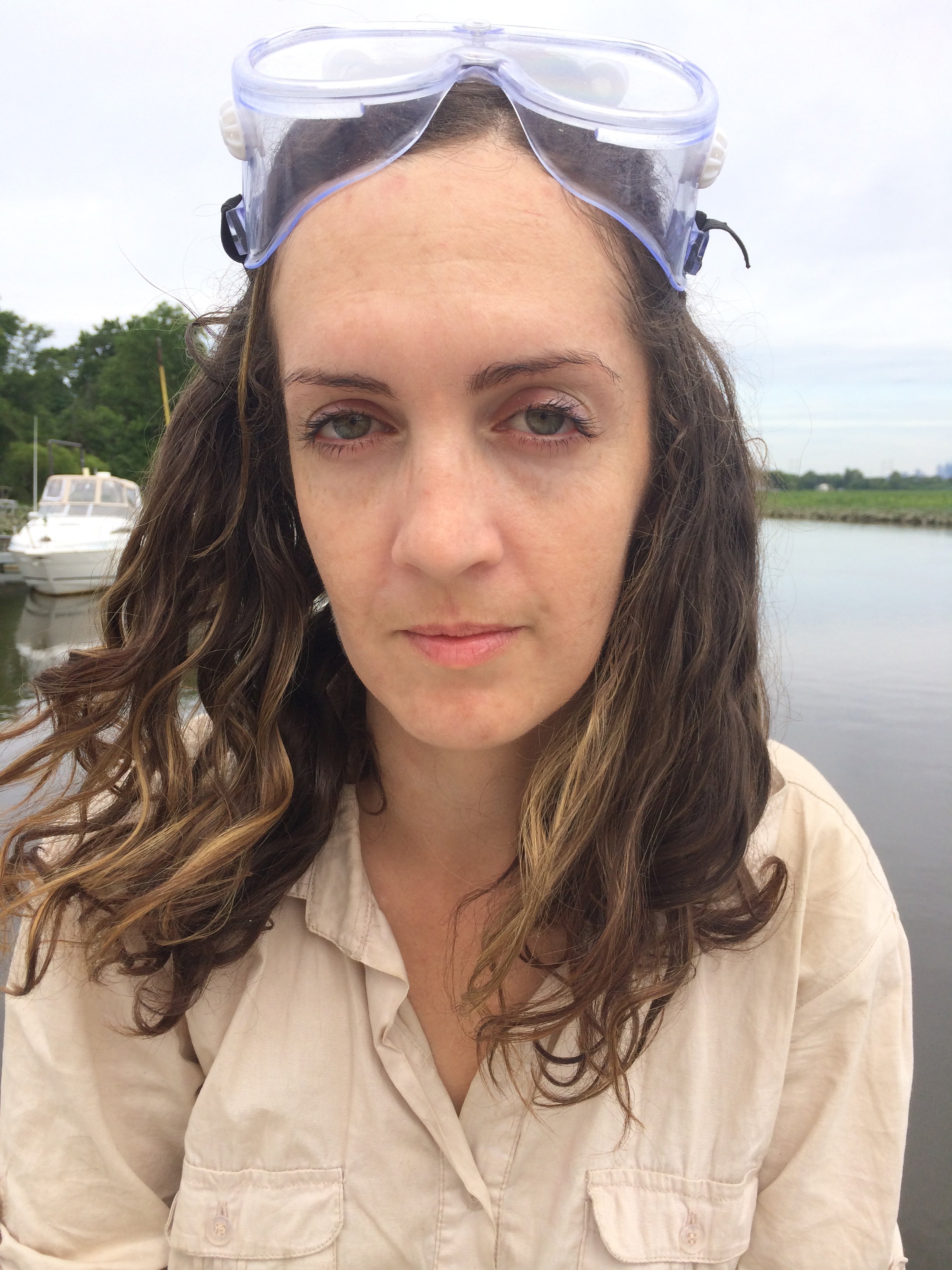 Portrait of Mary Mattingly near the water